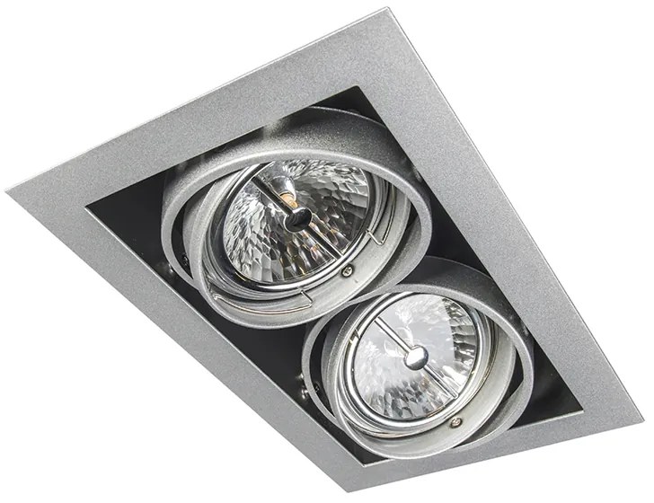 Faretto da incasso in acciaio AR111 orientabile 2 luci - Oneon