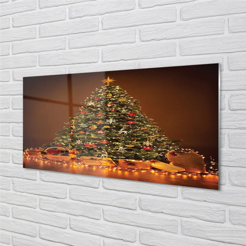 Quadro vetro acrilico Decorazioni per regali dell'albero di Natale 100x50 cm