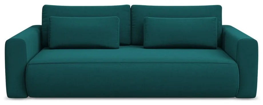 Divano turchese allungabile/con contenitore con rivestimento in velluto 238 cm Kapua – Makamii