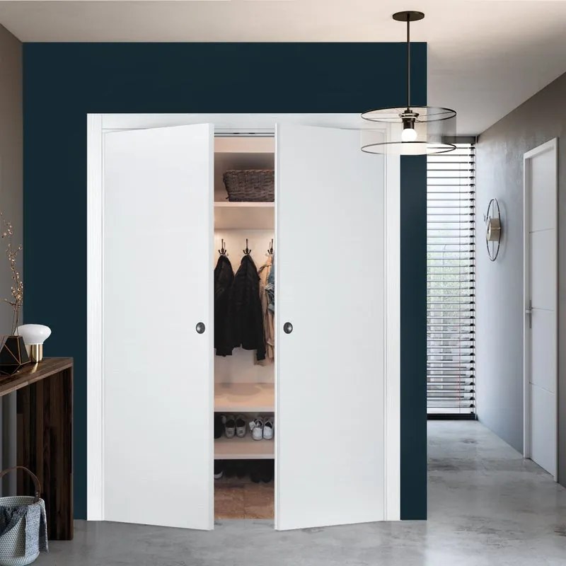 Porta interna a battente Trinity in legno colore bianco, L 120 x H 210 cm, apertura reversibile