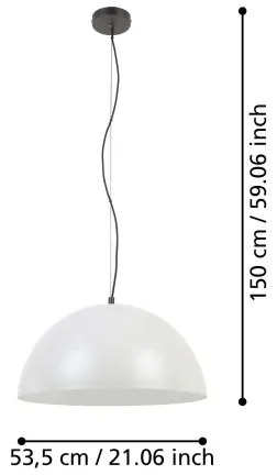 Eglo 900697 - Lampadario a sospensione con filo GAETANO 1xE27/40W/230V grigio
