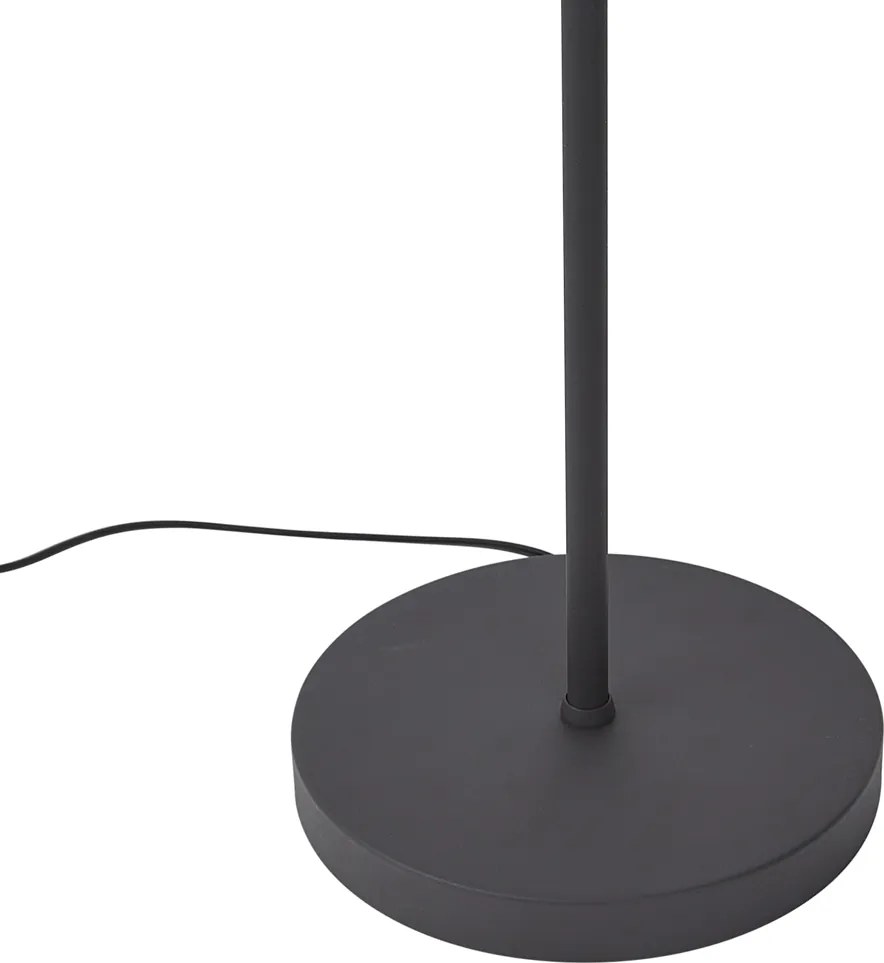 Lampada da terra industriale nera con legno a 2 luci - Jakub
