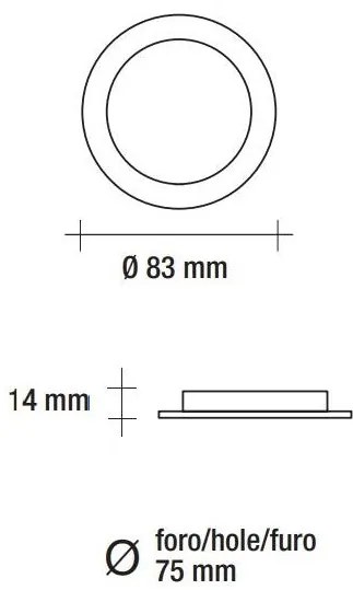 Vivida pannello led tondo bianco 3w 160lm 3000k (ULTIMI DISPONIBILI - N°3)