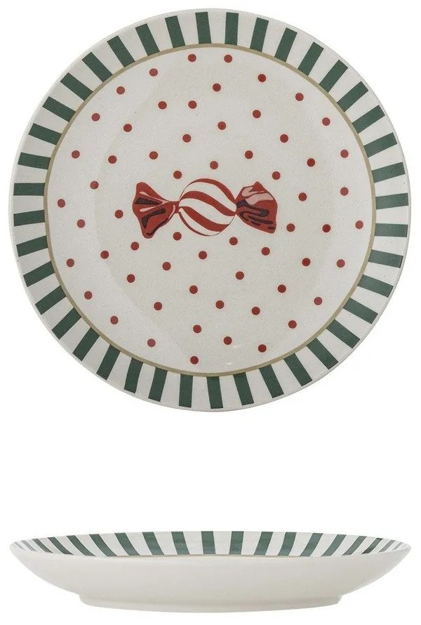 Piatto da dolce bianco in gres a tema natalizio ø 16 cm Yule – Bloomingville