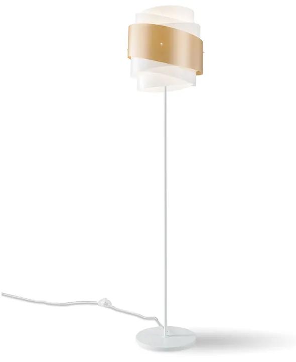 Lampada Da Terra Moderna 1 Luce Bea In Polilux Oro D40 Made In Italy