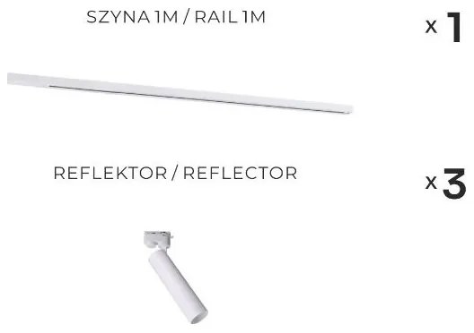 Zuma Line 3559 - Faretto per sistema a binario LULU 3xGU10/35W/230V bianco