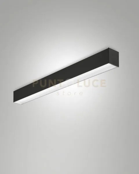 Turner plafoniera nera a led 29w 3000k 3470lm prismatic ip40 100cm