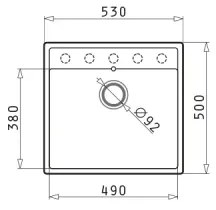Pyramis 70168301 - Lavello cucina CAMEA 50x53 cm granito/nero