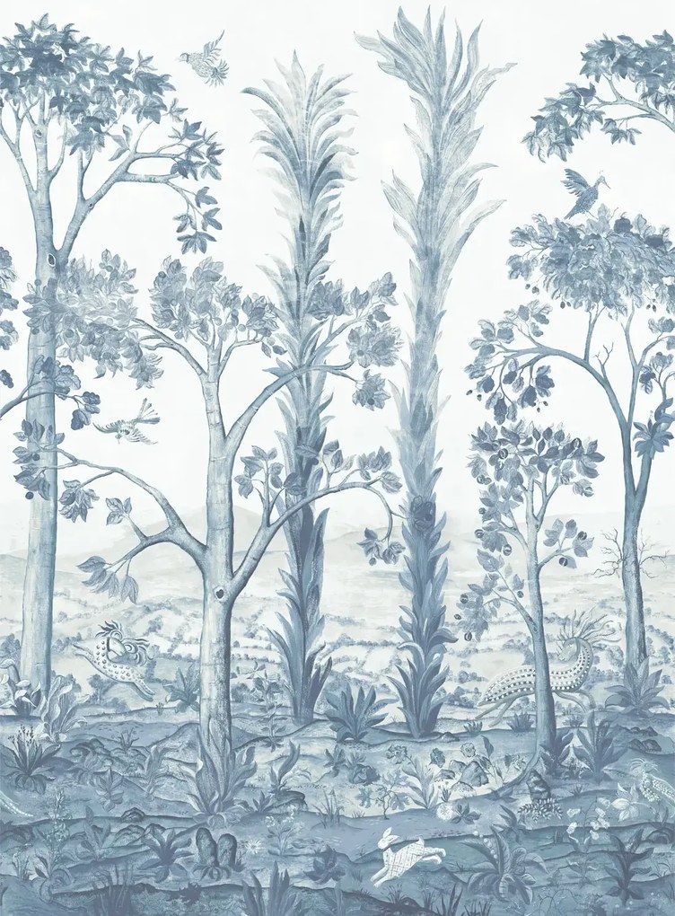 GP & J Baker Carta da parati panoramica Tall Trees - Delft Blue