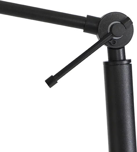 Lampada da terra nera regolabile con paralume verde e interno dorato 50cm - Editor