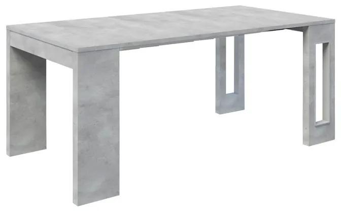 Tavolo consolle con 3 allunghe finitura cemento 90x47xh.76 cm