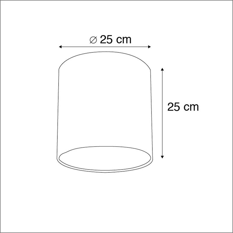 Paralume in velluto verde 25/25/25 con interno dorato