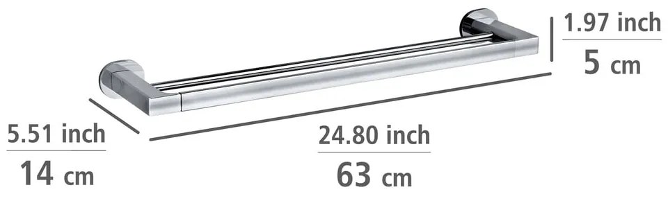 Porta asciugamani autoportante in acciaio inox argento lucido Maribor - Wenko