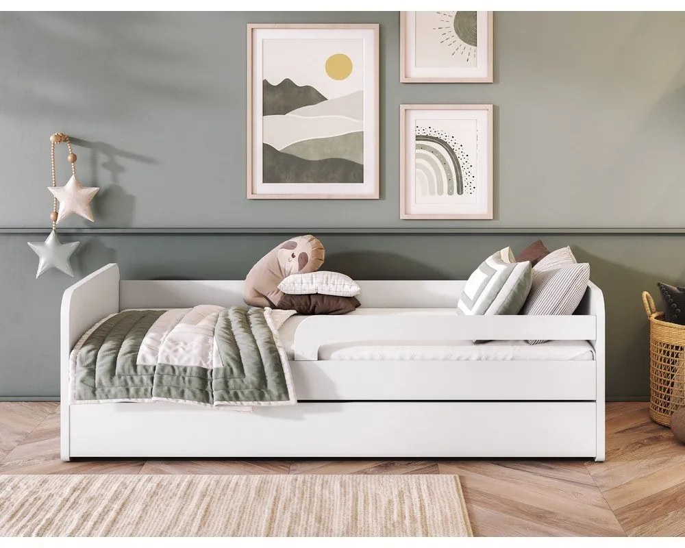 Letto da bambini bianco con materasso e rete inclusi 80x160 cm Duuli – ELTAP