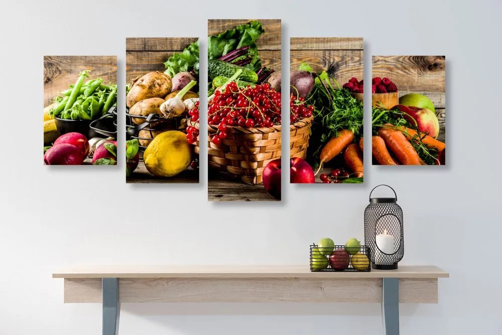 Quadri 5 pezzi – Frutta e verdura fresca
