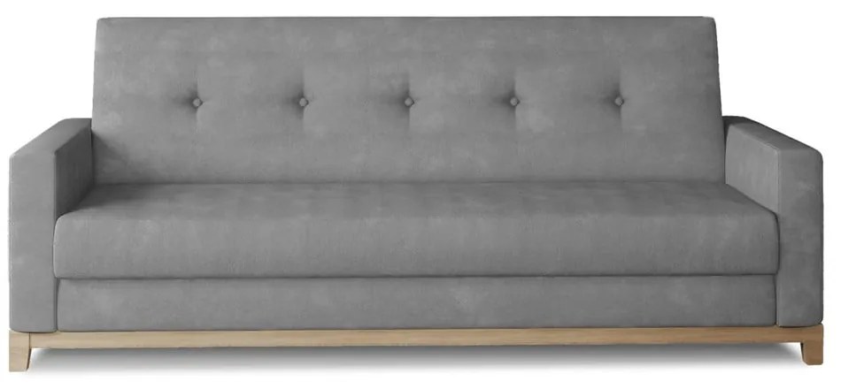 Divano grigio chiaro allungabile/con contenitore e rivestimento in velluto 216 cm Selene – ELTAP