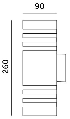 Applique da esterno 2xGU10/35W/230V IP54 arrotondato nero