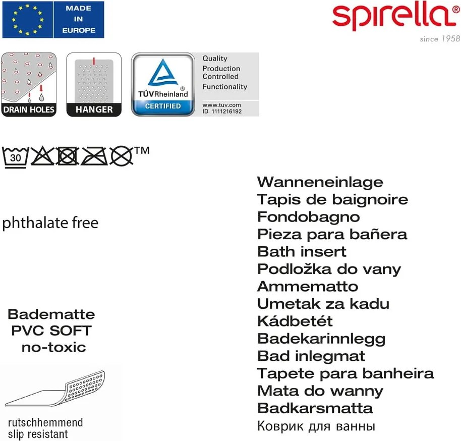 Tappetino antiscivolo per la doccia 53x53 cm Ruby – Spirella