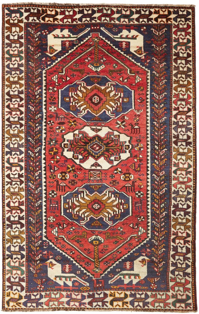 Shiraz Tappeto 250x160 Rosso (Iran) Annodato A Mano