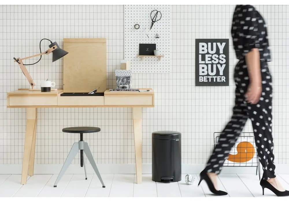 Bidone in acciaio nero opaco 12 l NewIcon - Brabantia
