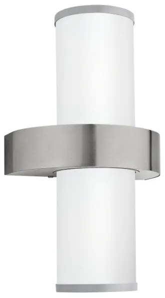 EGLO 86541 - Applique da esterno BEVERLY 2xE27/60W argento / bianco