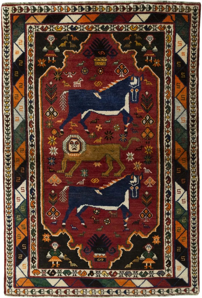 Gabbeh Tappeto 130 x 190 Rosso (Iran) Annodato A Mano