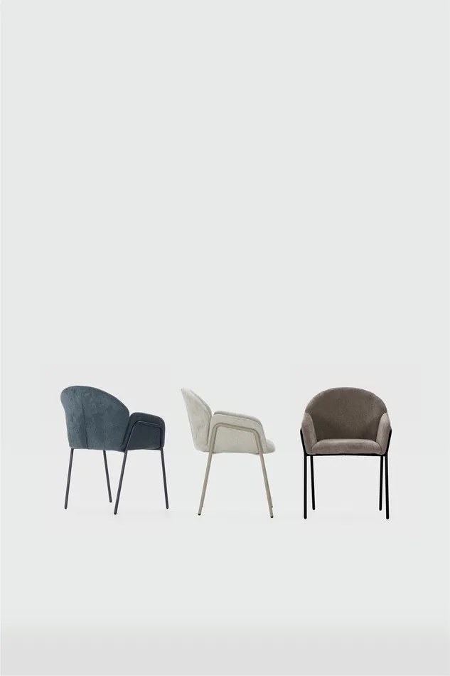 Set di sedie da pranzo color pesca in imbottito 2 pz Aslin – MOME