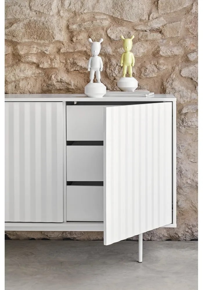 Cassettiera bassa bianca 211x80 cm Sierra - Teulat