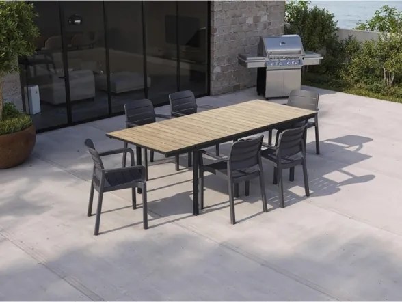 Tavolo Da Giardino Allungabile 90x153-229 Cm Struttura In Metallo Porto Nova Keter
