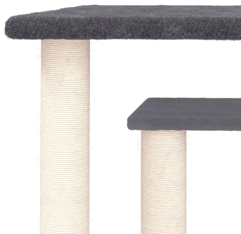 Pali tiragraffi per gatti con piattaforme grigio scuro 50 cm