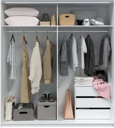 Armadio 2 Ante Scorrevoli 180x60x200 Bianco E Rovere ARM182