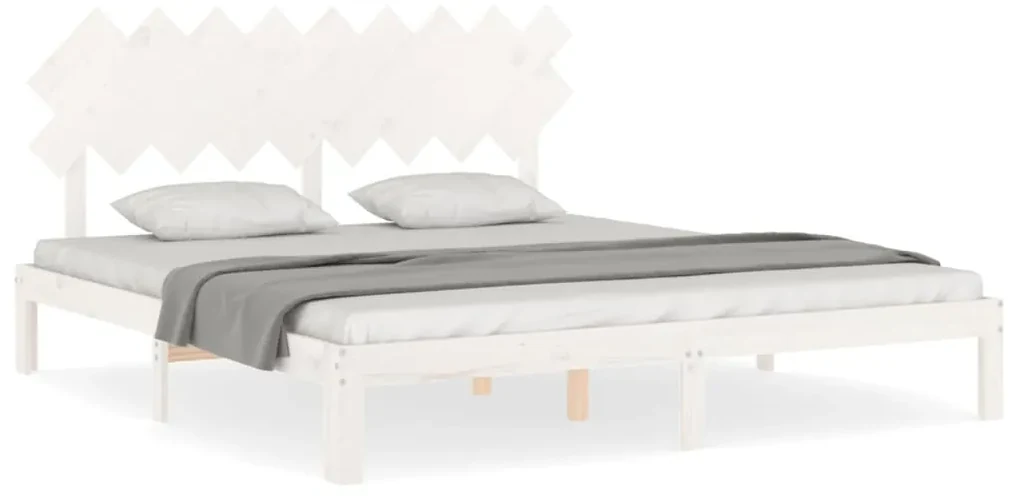 Giroletto con testiera bianco 6ft super king in legno massello