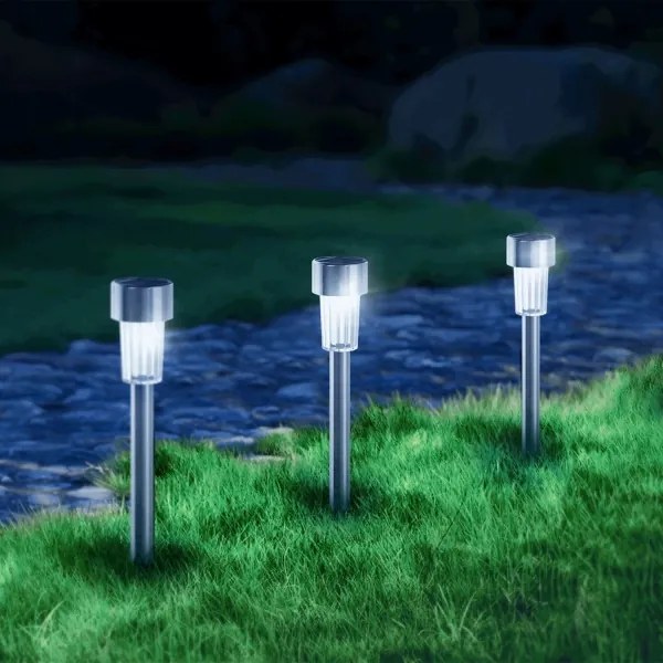 Aigostar - Lampada solare LED 0,006W 1,2V 29,5 cm cromo 6500K IP44