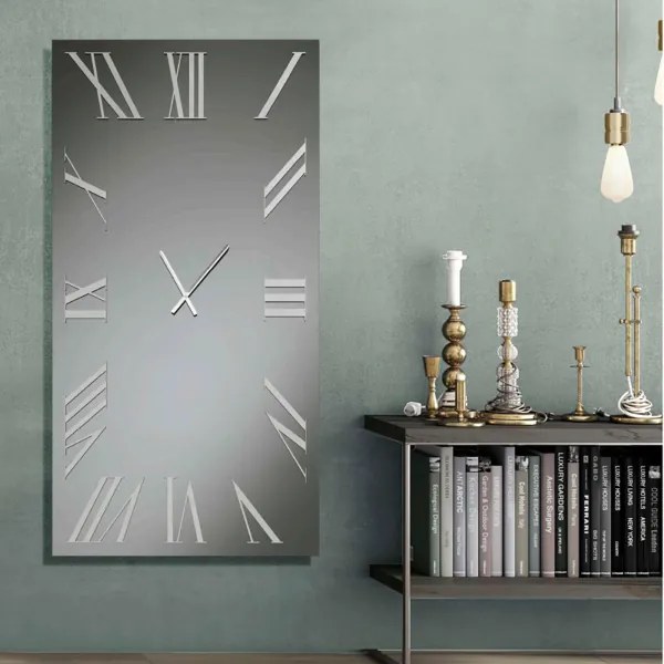 Orologio rettangolare verticale in cristallo Fumč 80x160 cm - BRANDON