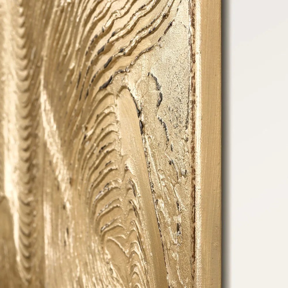 Quadro dipinto a mano 88x118 cm Metallic Champagne - Malerifabrikken