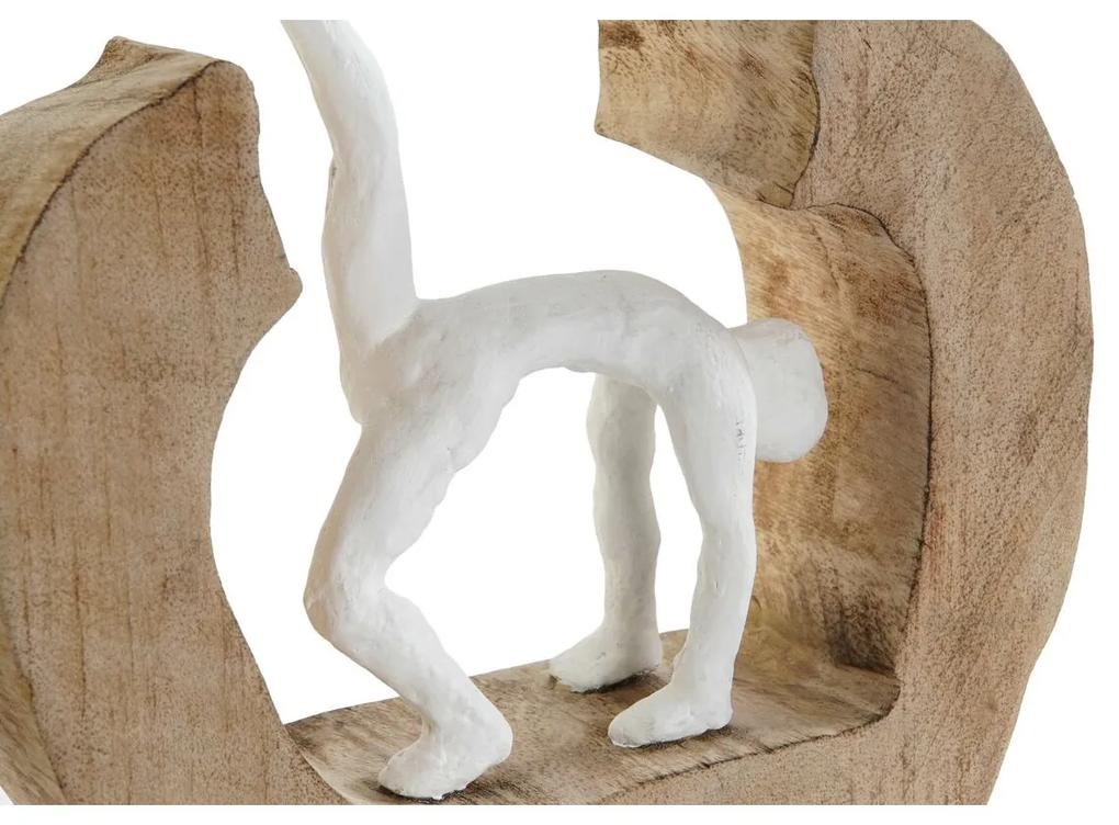 Statua Decorativa DKD Home Decor Bianco Marrone Yoga Città 20 x 6 x 20 cm (3 Unità)
