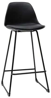 Set di 2 sgabelli da bar design neri piedi metallo FRANZ