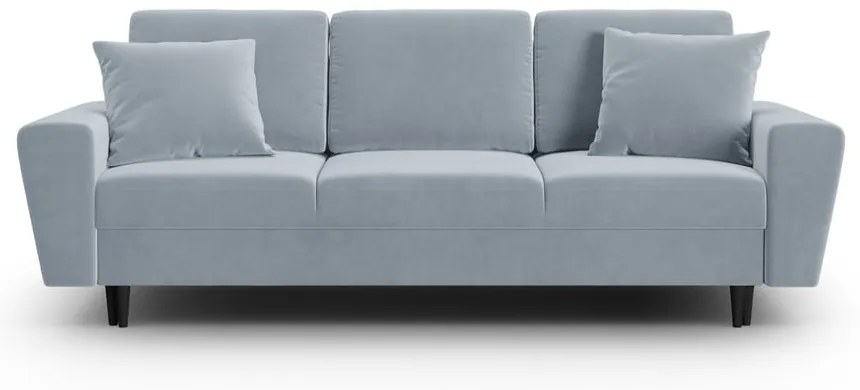 Divano azzurro allungabile e con contenitore con rivestimento in velluto 235 cm Kyoto – Cosmopolitan Design