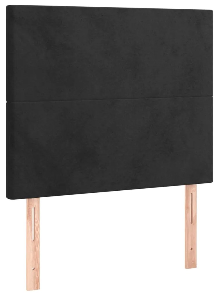 Testiere 2 pz nere 100x5x78/88 cm in velluto