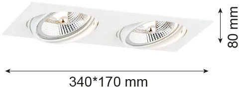 Argon 1046 - Faretto da incasso OLIMP 2xGU10-AR111/12W/230V bianco