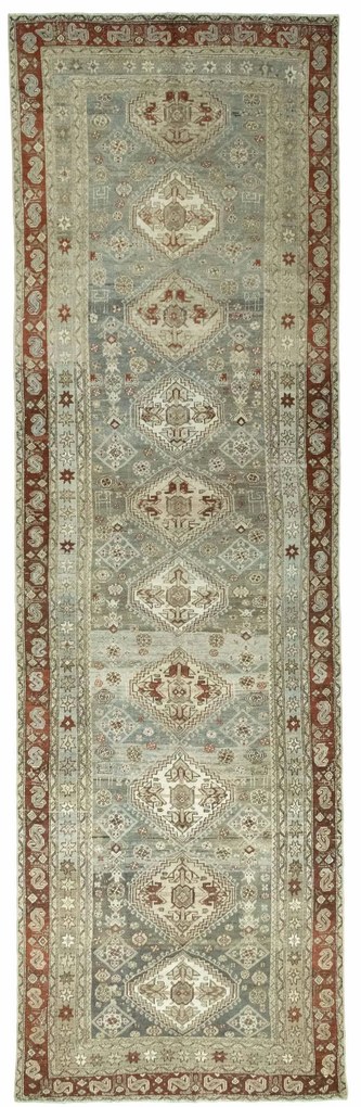 Hamedan Tappeto 530x160 Nero (Iran) Annodato A Mano