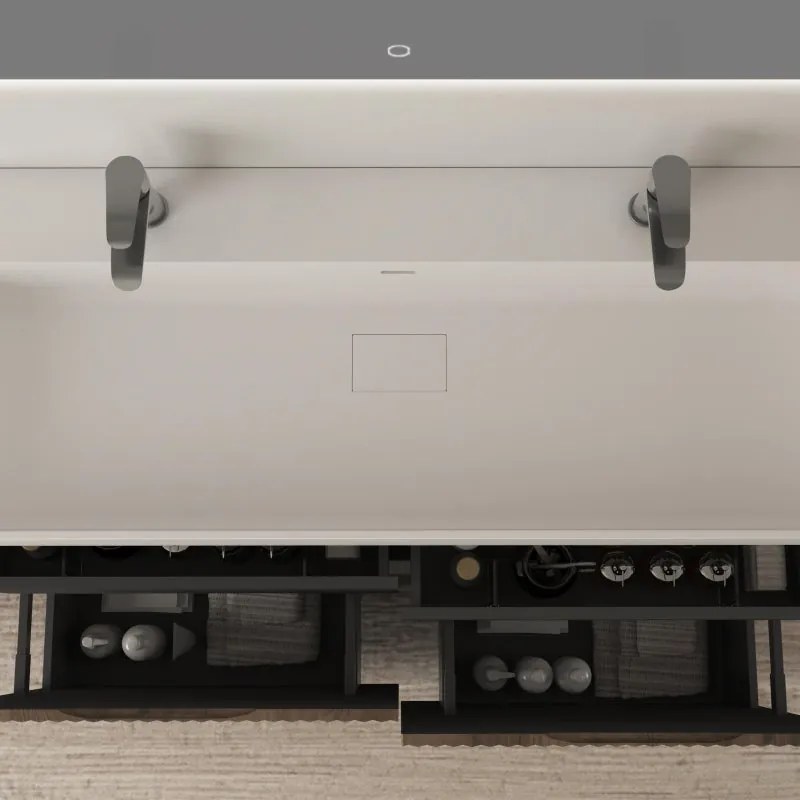 Mobile da bagno sottolavabo Cortina L120 X P45 X H 79cm, cannettato, noce