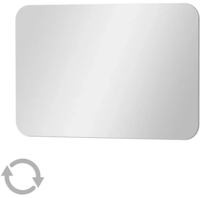 Specchio bagno 60x90 cm con angoli stondati e installazione reversibile