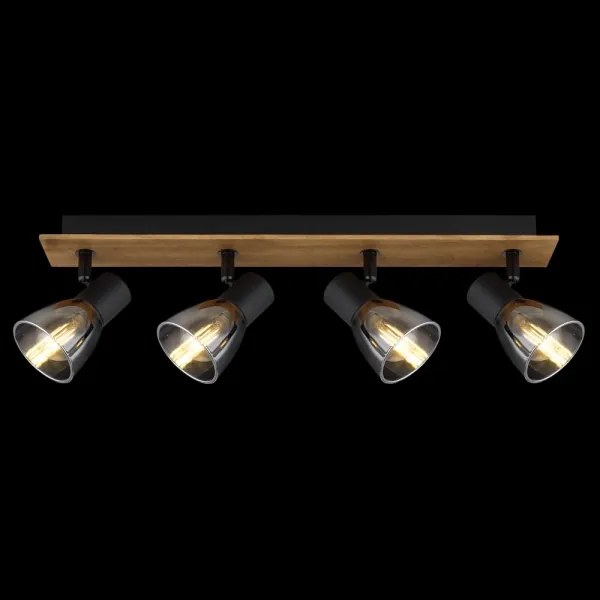 Globo 54307-4W - Luce Spot CLAUDE 4xE14/40W/230V nero/legno