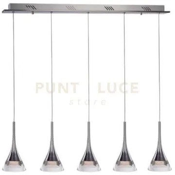 Sospensione lineare 5 pendenti gioiello md15003012-5b cromo