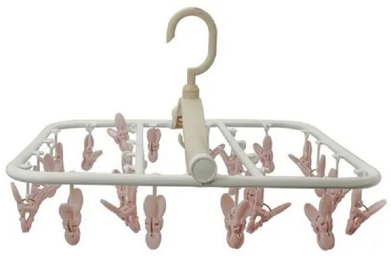 Trade Shop - Stendino Portatile Stendibiancheria Pieghevole Casa Campeggi 24 Mollette 38x22cm