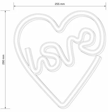 LED Decorazione murale al neon LOVE LED/3W/3xAA USB rosa