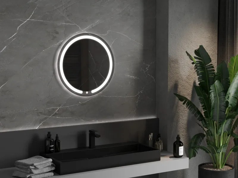 Mexen Rose specchio da bagno retroilluminato, rotondo 60 cm, LED 6000K, antifog - 9810-060-060-611-00