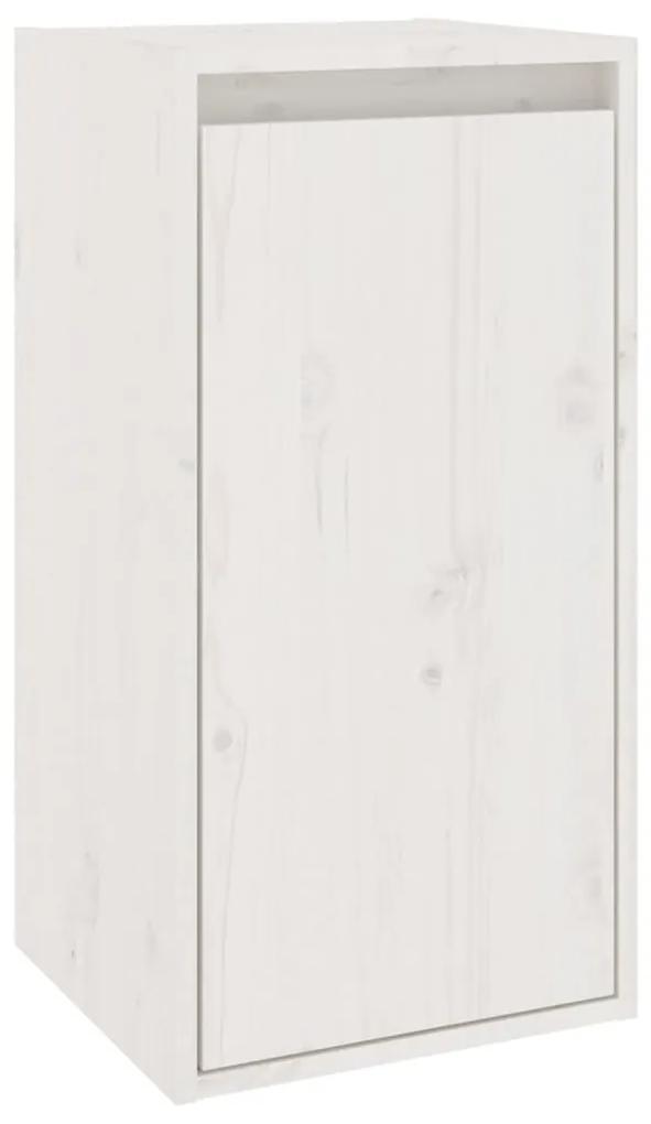 Pensile bianco 30x30x60 cm in legno massello di pino