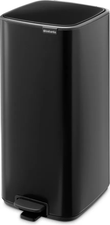 Cestino per la spazzatura nero opaco in acciaio con pedale 30 l Bo – Brabantia